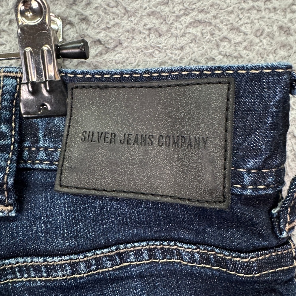 Silver Jeans Mens 36x34 Blue Allan Dark Wash Straight Leg Stretch Denim Preppy - Picture 3 of 13